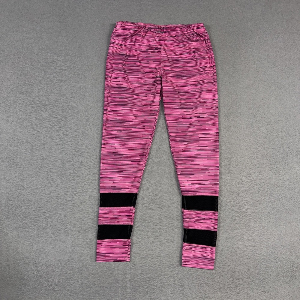 Lululemon Pants Womens 12 Pink Black Heathered Pull On Leggings Stretch Athletic